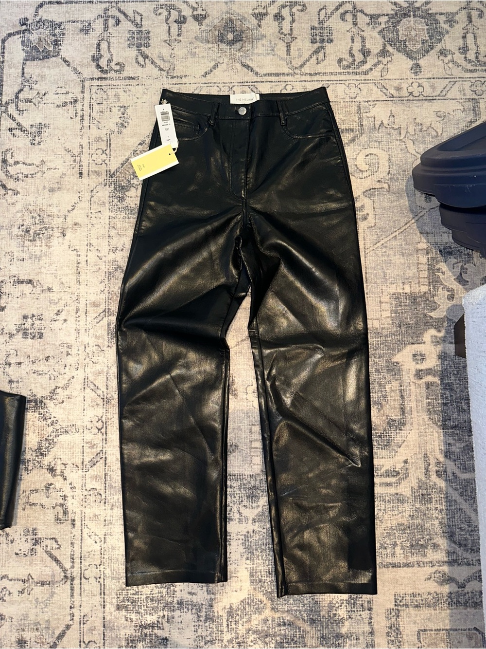 Wilfred Black Faux Leather Straight Leg Jeans